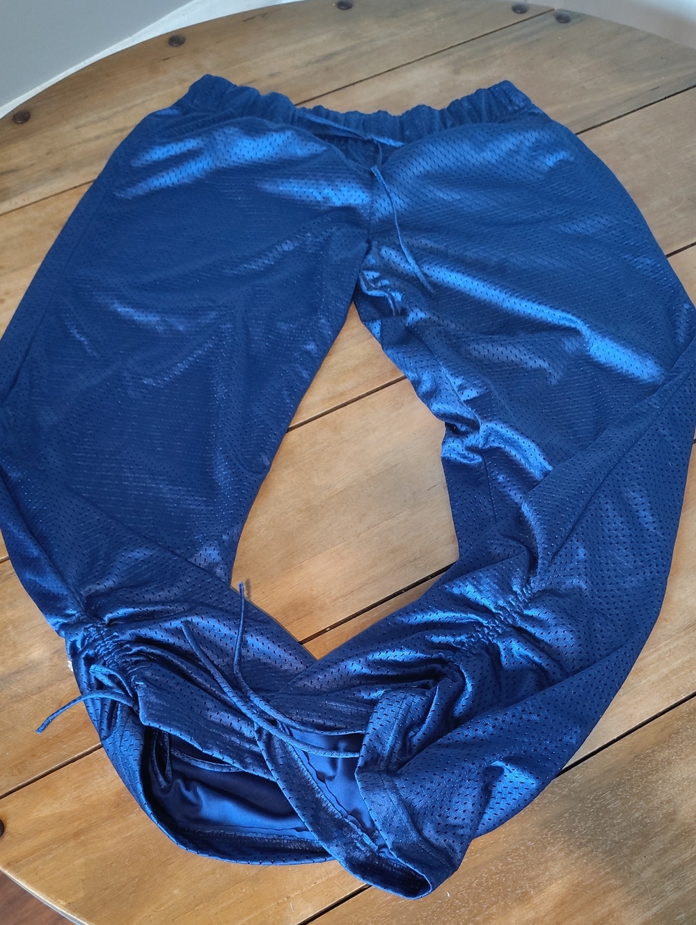 Women’s Royal Blue Mesh Jogger Sweatpants with Drawstring